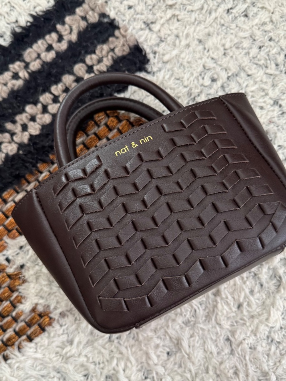 Nat + Nin Mini Telma bag - dark brown